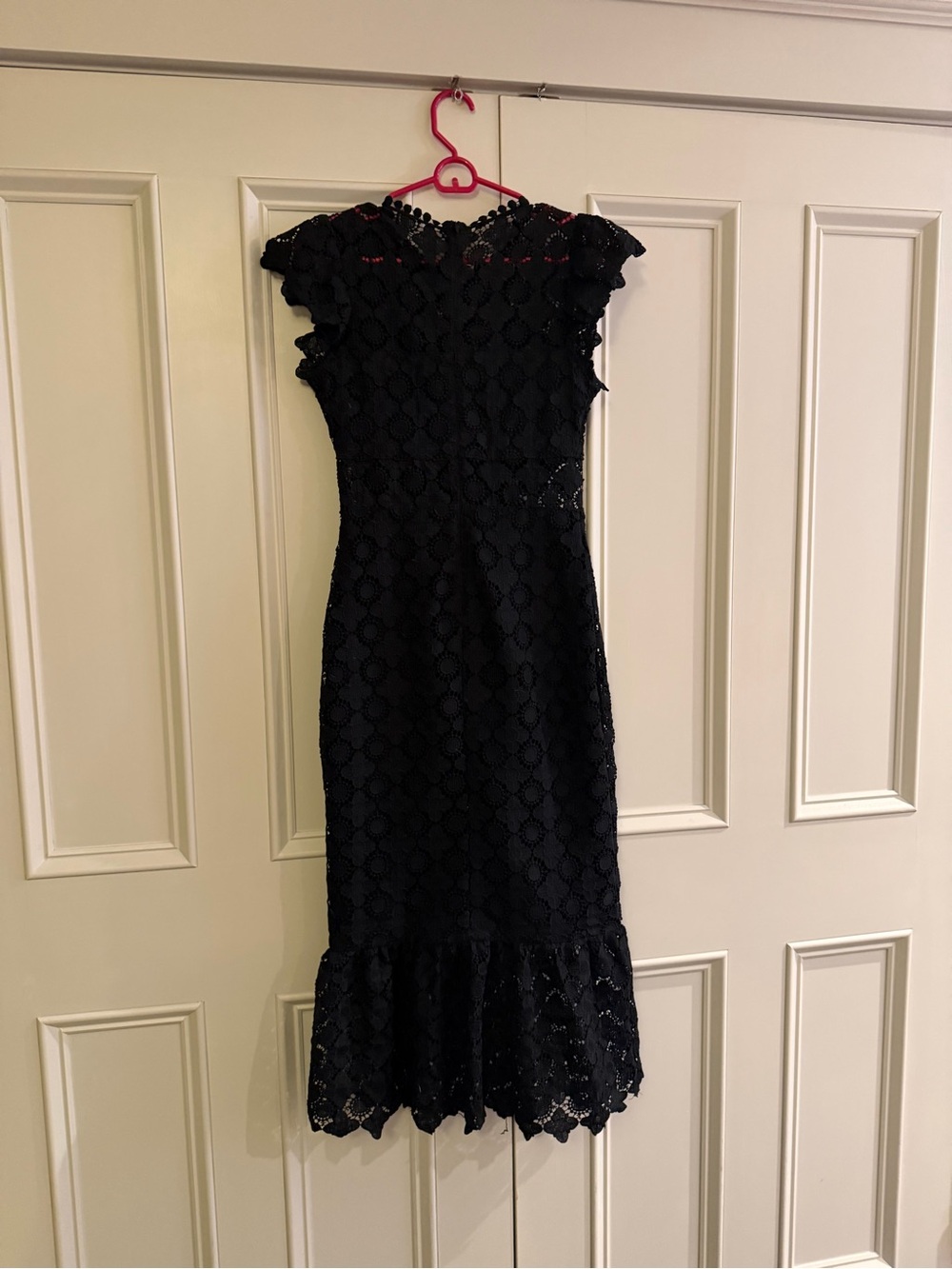 Blu Pepper Lace Dress with Ruffle Hem